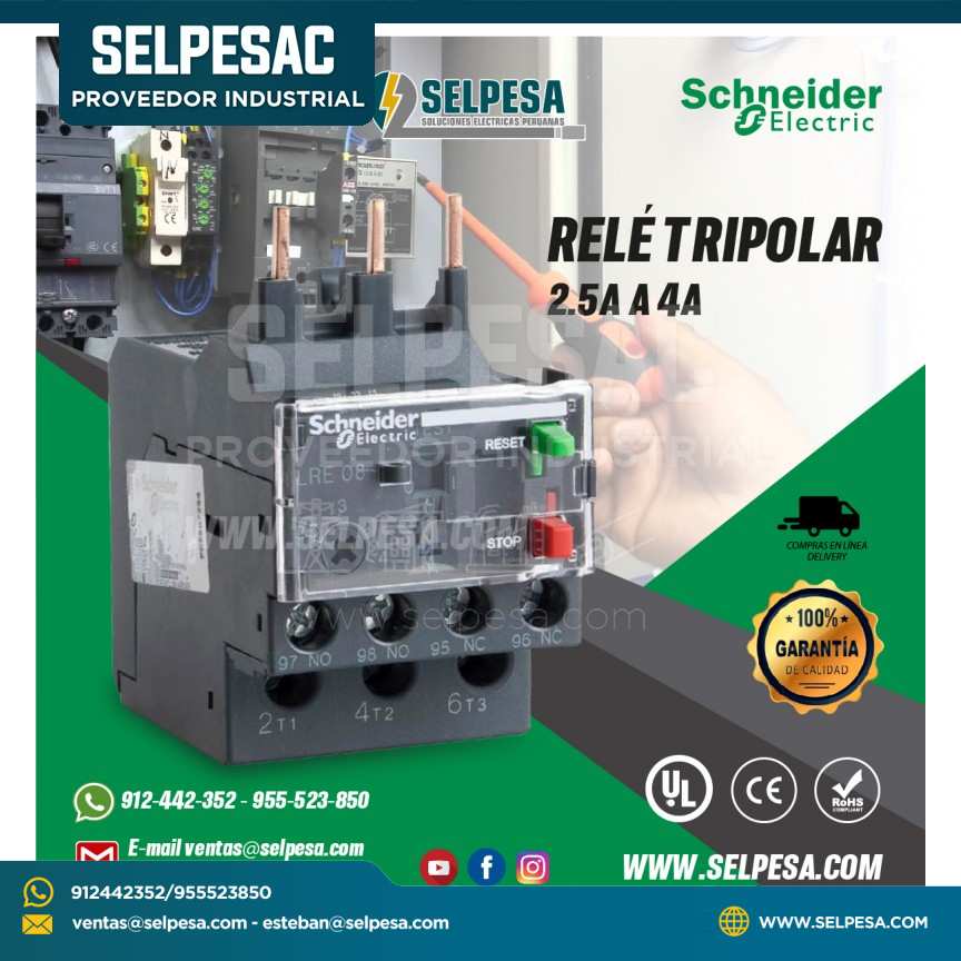 RELÉ TRIPOLAR 2.5A A 4A SCHNEIDER
