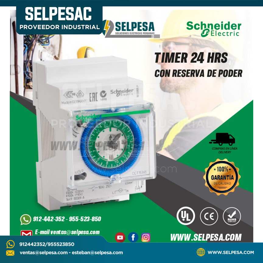 TIMER 24 HRS CON RESERVA DE PODER SCHNEIDER