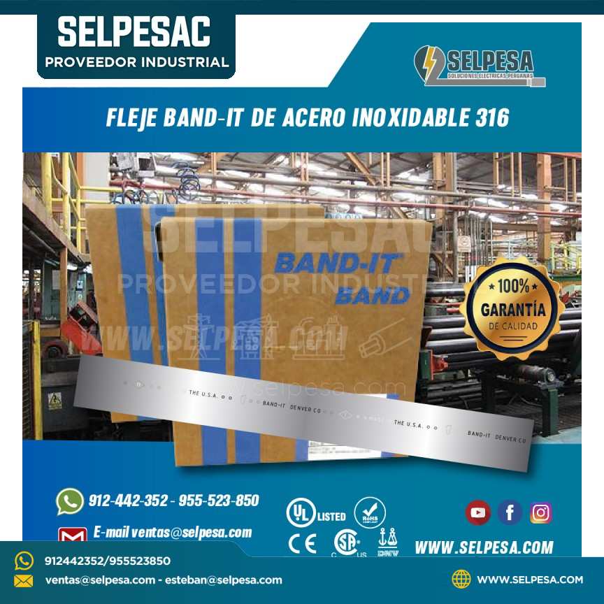 FLEJE BAND-IT DE ACERO INOXIDABLE 316 BAND IT ACERO 316SS