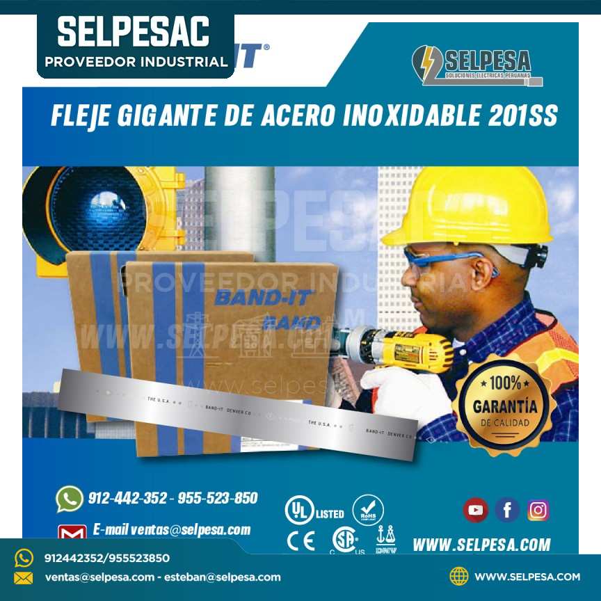 FLEJE GIGANTE DE ACERO INOXIDABLE 201SS BAND IT