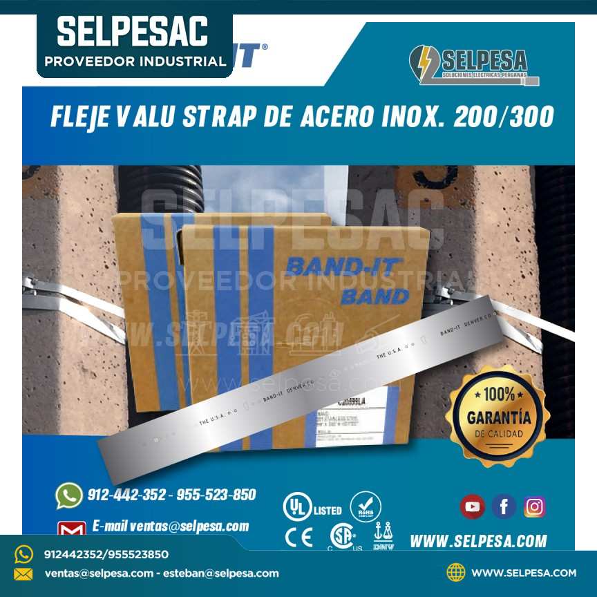 FLEJE VALU STRAP DE ACERO INOX. 200/300 BAND IT