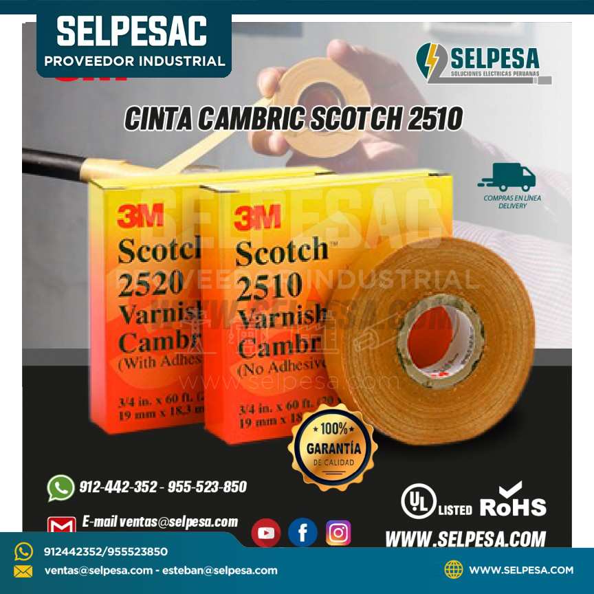 CINTA CAMBRIC SCOTCH 2510 3M 18.3 M