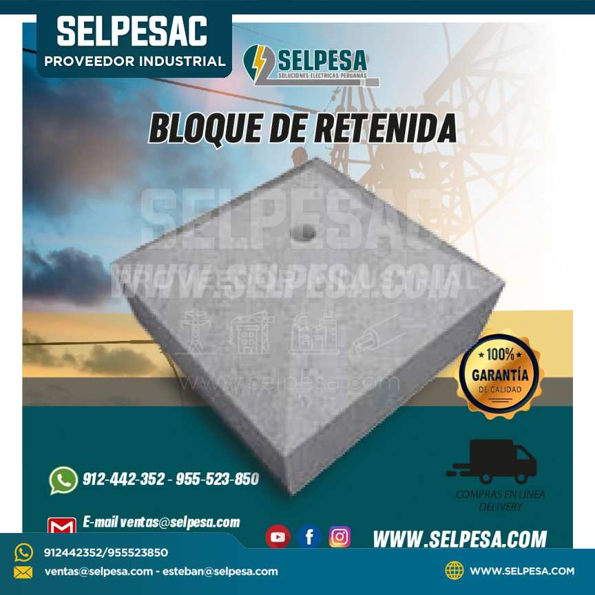 BLOQUE DE RETENIDA DE CONCRETO PARA ANCLAJE