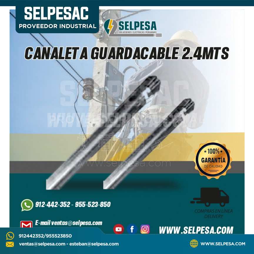 CANALETA GUARDACABLE2.4MTS ACERO GALVANIZADO