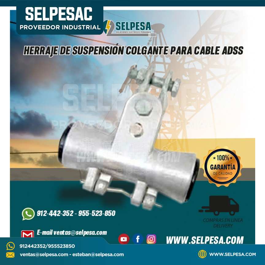 HERRAJE DE SUSPENSIÓN COLGANTE PARA CABLE ADSS