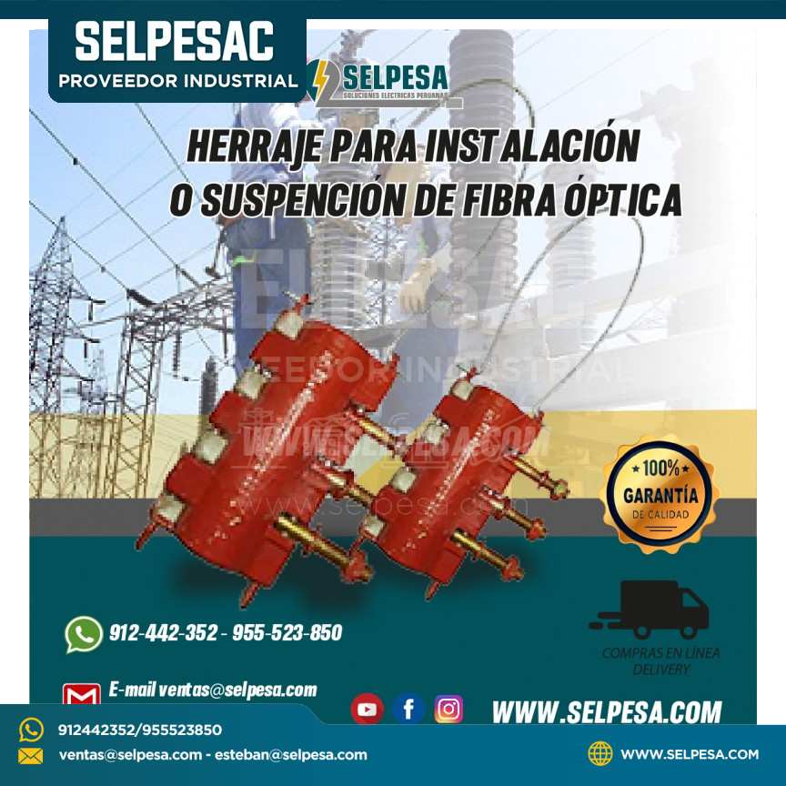 HERRAJE INICIO - FIN PARA SUSPENCIÓN DE FIBRA ÓPTICA