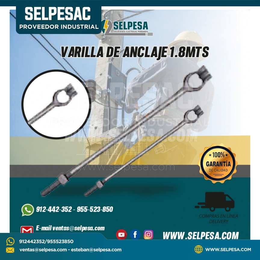 VARILLA DE ANCLAJE CON GUARDACABO FOGO 5/8´´ X 1.80 MTS. C/ TCA Y CTCA