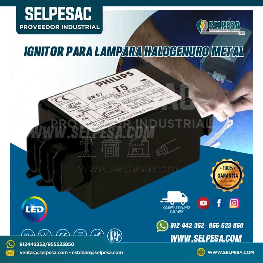 IGNITOR PARA LAMPARA HALOGENURO SN 57 SEMI-PARALLEI METAL PHILIPS