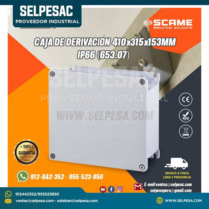 CAJA DE DERIVACIÓN 410X315X153MM IP66 (653.2) SCAME