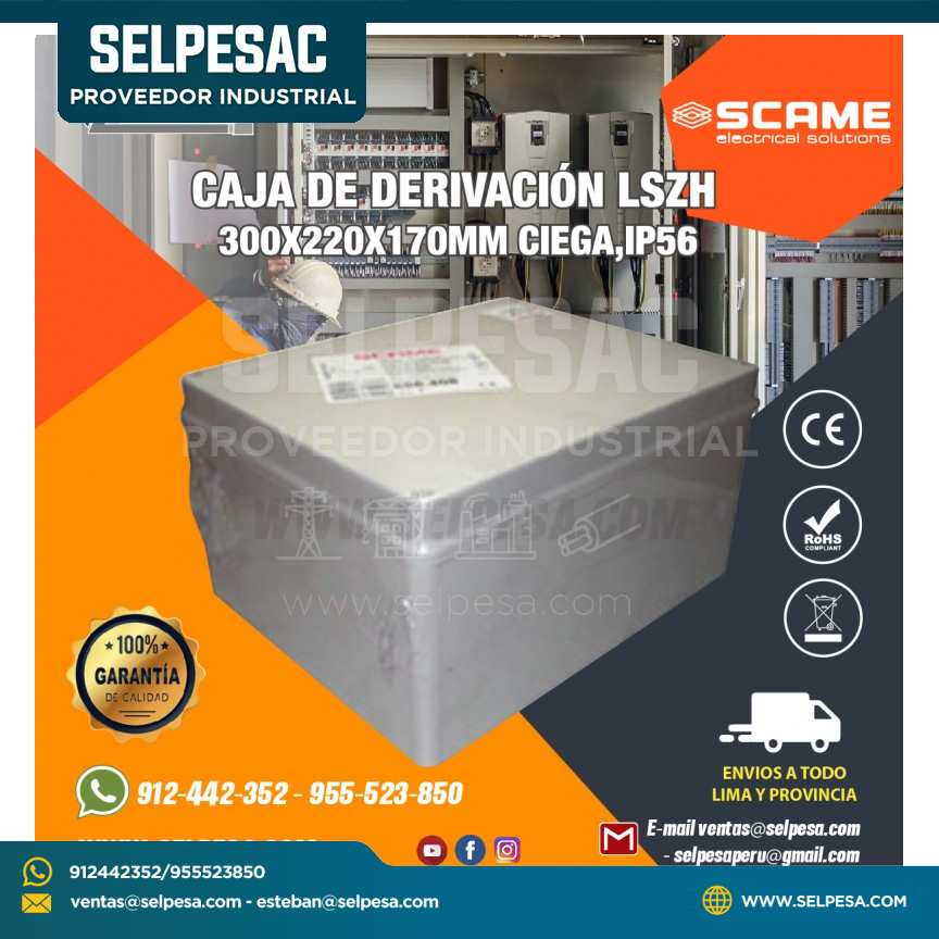 CAJA DE DERIVACIÓN LSZH 300X220X170 CIEGA IP56- SCAME