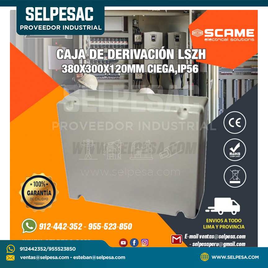 CAJA DE DERIVACIÓN LSZH 450X370X130MM CIEGA IP56