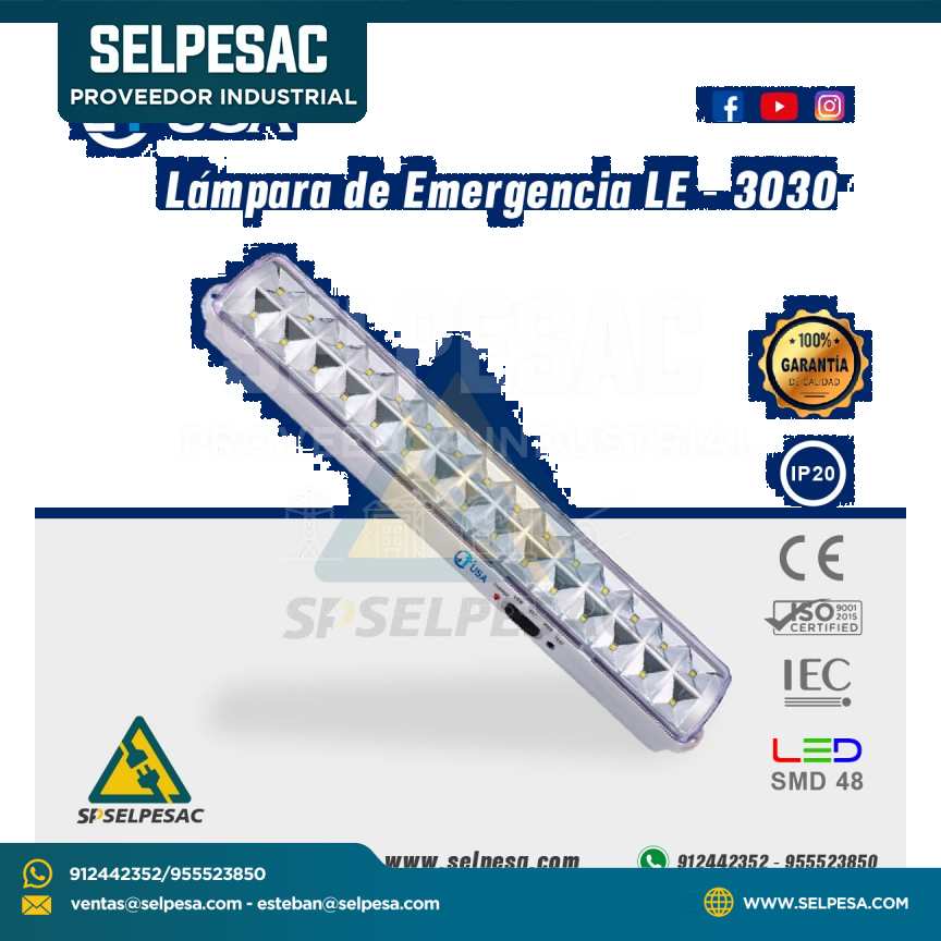 LÁMPARA DE EMERGENCIA LTUSA- LE-3030L