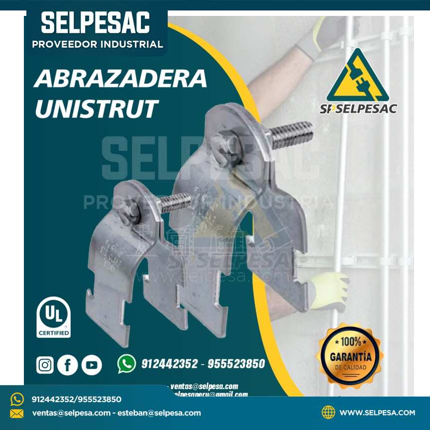 ABRAZADERA UNISTRUT PARA TUBERÍA CONDUIT - UL
