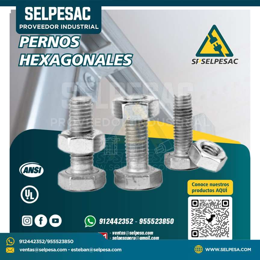 PERNOS HEXAGONALES MÁS TUERCA CG2 5/16 X 2 ½ * 4 UNIDADES
