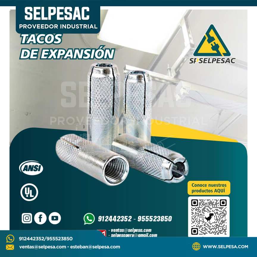 TACOS DE EXPANSIÓN  1/2´´ X 4 UNIDADES