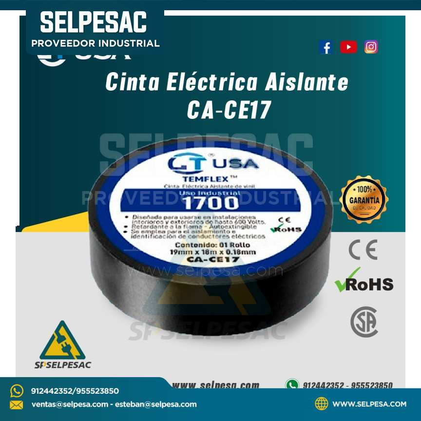 CINTA ELÉCTRICA AISLANTE CA-CE17 - LT USA