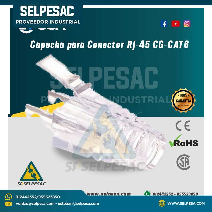 CAPUCHA PARA CONECTOR RJ 45 CG-CAT6 LT USA