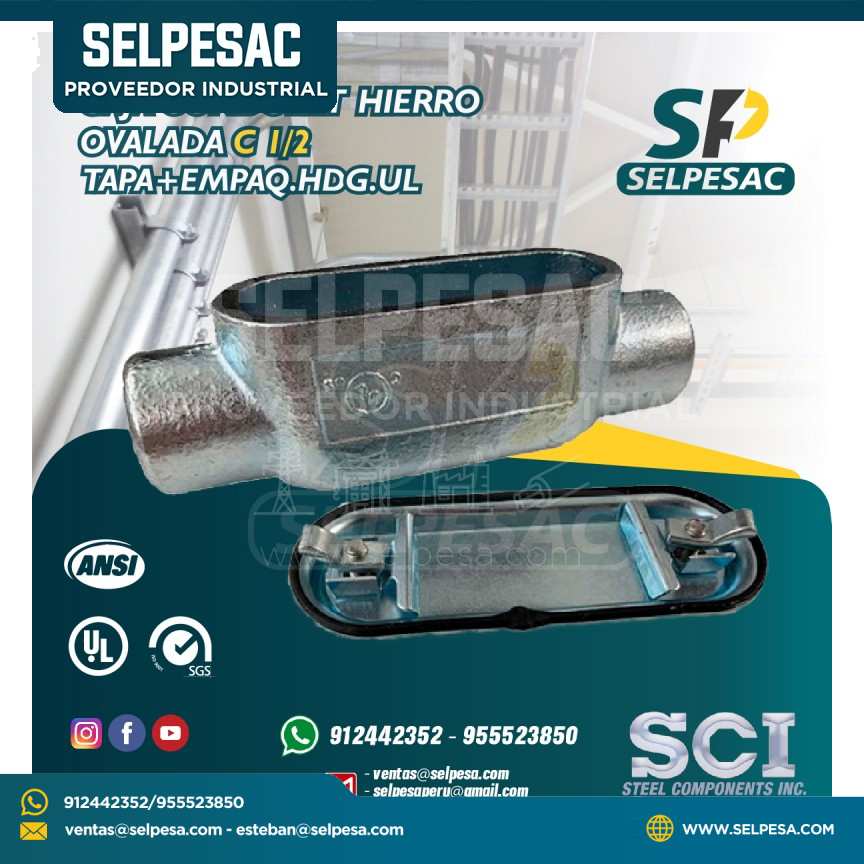 CAJA CONDULET HIERRO OVALADA SCI - C 1/2 TAPA+EMPAQ.HDG.UL