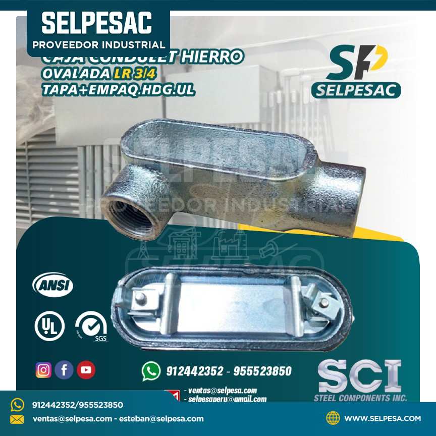 CAJA CONDULET HIERRO OVALADA SCI - LR 3/4, TAPA+EMPAQ.HDG.UL