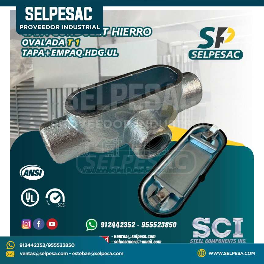 CAJA CONDULET HIERRO OVALADA SCI - T 1, TAPA+EMPAQ.HDG.UL