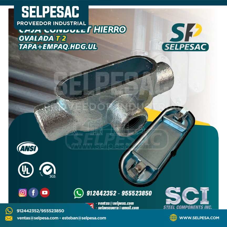 CAJA CONDULET HIERRO OVALADA SCI - T 2, TAPA+EMPAQ.HDG.UL