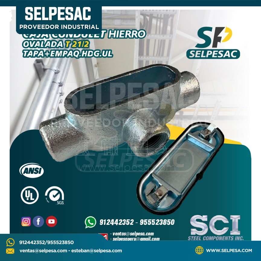 CAJA CONDULET HIERRO OVALADA SCI T 2, 1/2 - TAPA+EMPAQ.HDG.UL