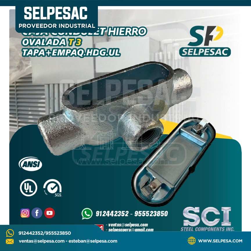 CAJA CONDULET HIERRO OVALADA  SCI - T 3, TAPA+EMPAQ.HDG.UL
