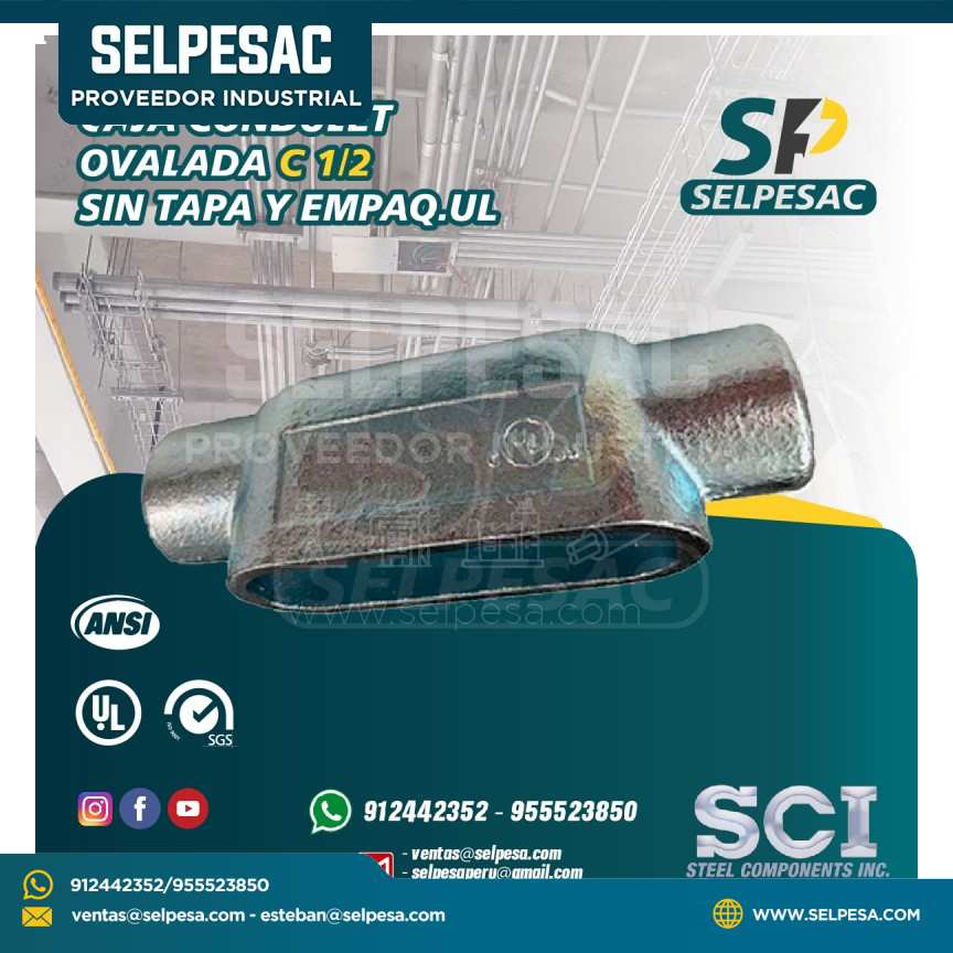 CAJA CONDULET OVALADA HIERRO SCI - C 1/2 SIN TAPA Y EMPAQ.UL