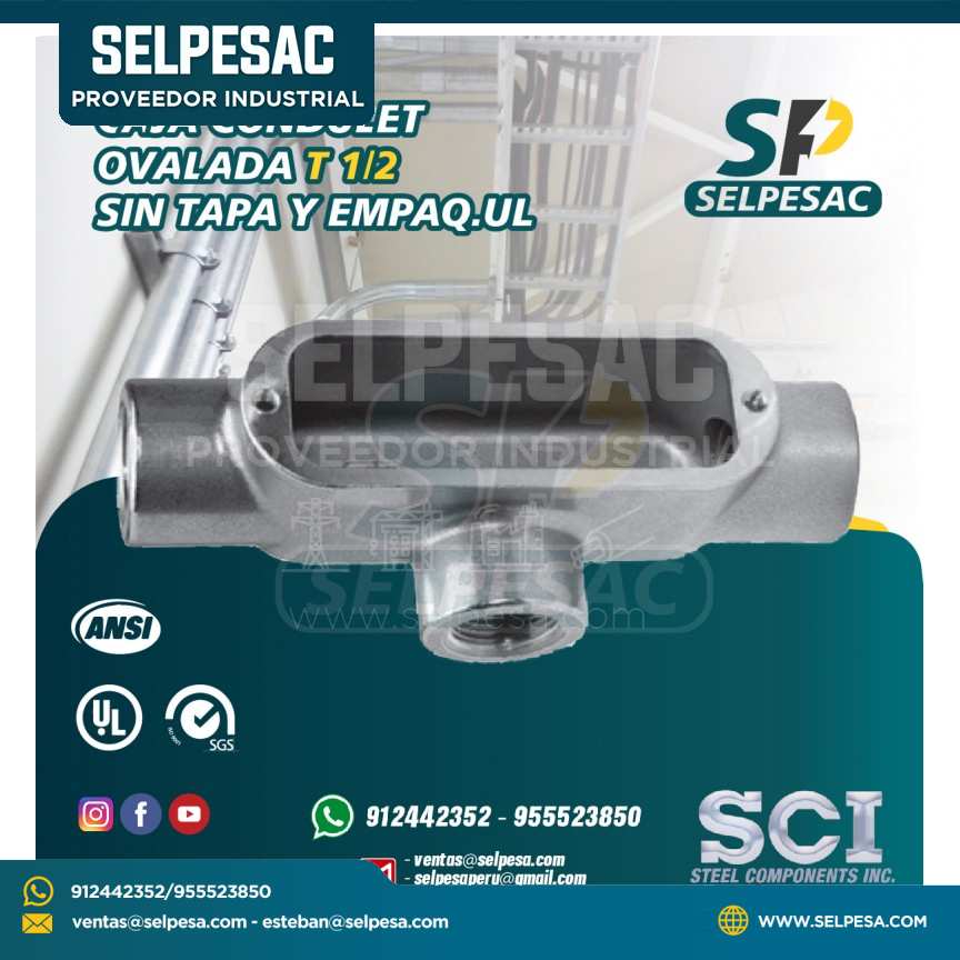 CAJA CONDULET OVALADA HIERRO SCI - T 1/2 SIN TAPA Y EMPAQ.UL