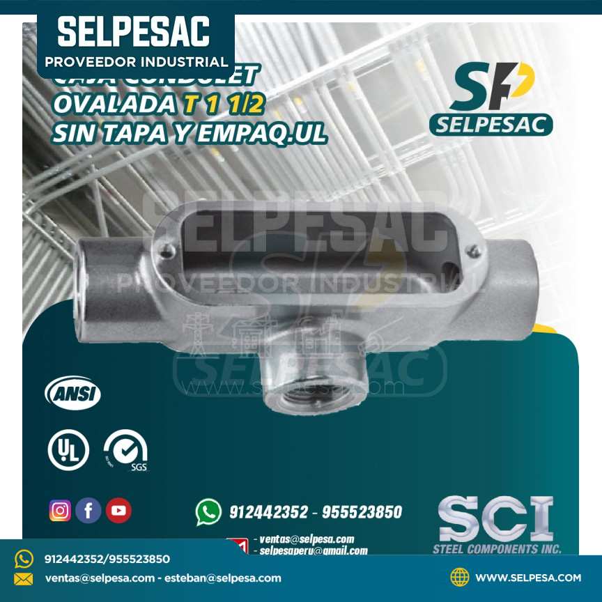 CAJA CONDULET OVALADA HIERRO SCI - T 1 1/2 SIN TAPA Y EMPAQ.UL