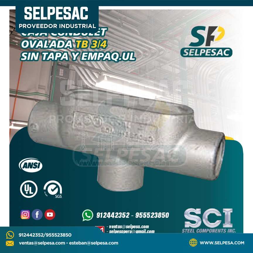 CAJA CONDULET OVALADA HIERRO SCI - TB 3/4 SIN TAPA Y EMPAQ.UL