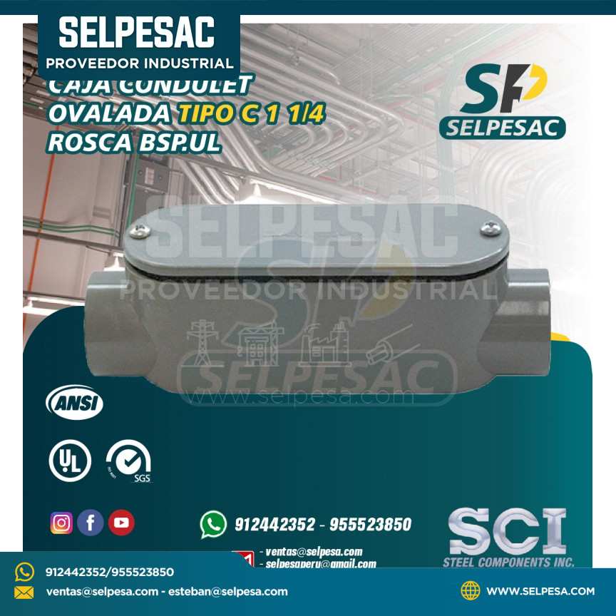 CAJA CONDULET OVALADA TIPO C 1, 1/4 - ROSCA BSP.UL SCI