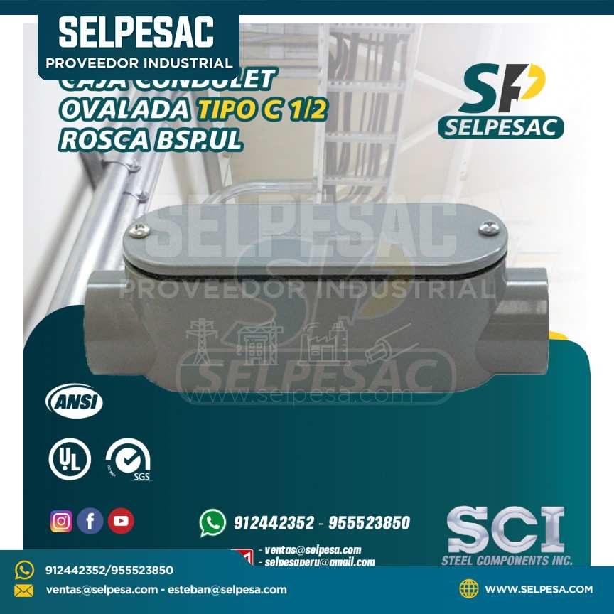 CAJA CONDULET OVALADA TIPO C 1, 1/2- ROSCA BSP.UL