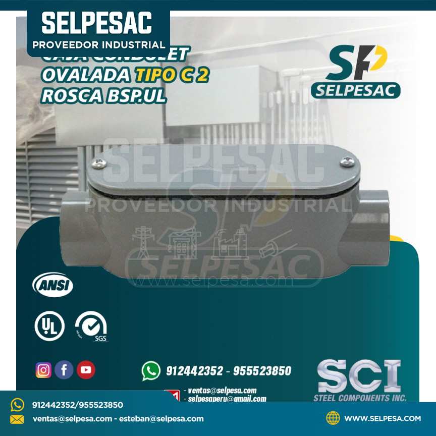 CAJA CONDULET OVALADA TIPO C 2 ROSCA BSP.UL