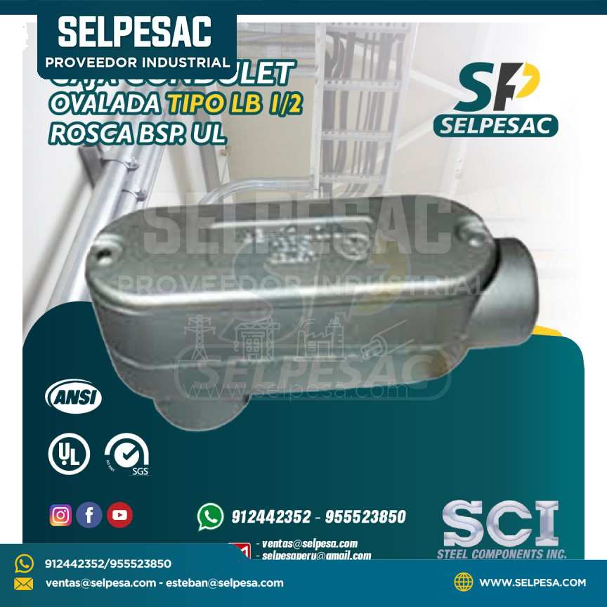 CAJA CONDULET OVALADA ALUMINIO SCI - TIPO LB 1/2 ROSCA BSP.U
