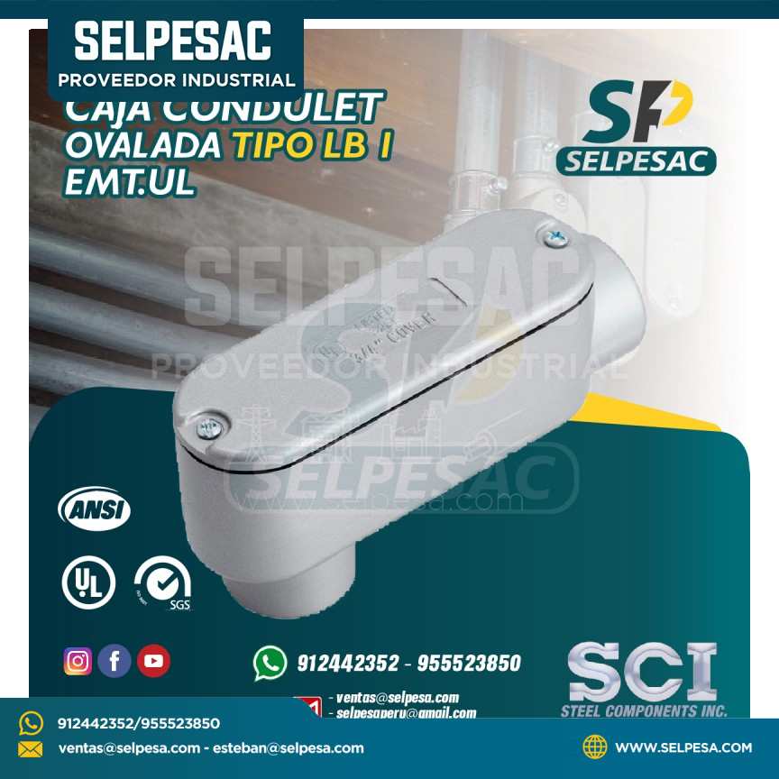 CAJA CONDULET ALUMINIO OVALADA SCI - TIPO LB 1 EMT.UL