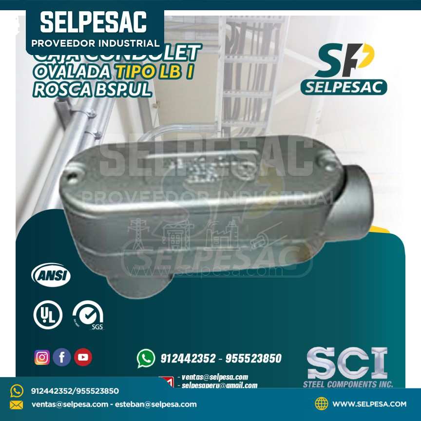 CAJA CONDULET ALUMINIO OVALADA SCI - TIPO LB 1 ROSCA BSP.UL