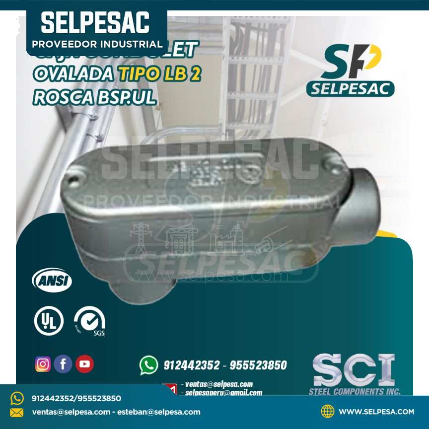 CAJA CONDULET ALUMINIO OVALADA SCI - TIPO LB 2 ROSCA BSP.UL