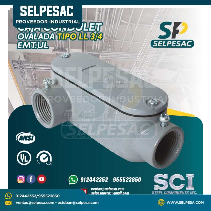 CAJA CONDULET ALUMINIO OVALADA SCI - TIPO LL 3/4 EMT.UL