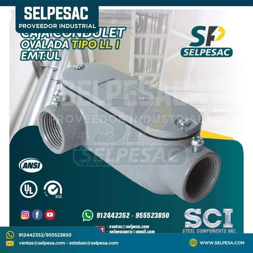 CAJA CONDULET ALUMINIO OVALADA SCI - TIPO LL 1 EMT.UL