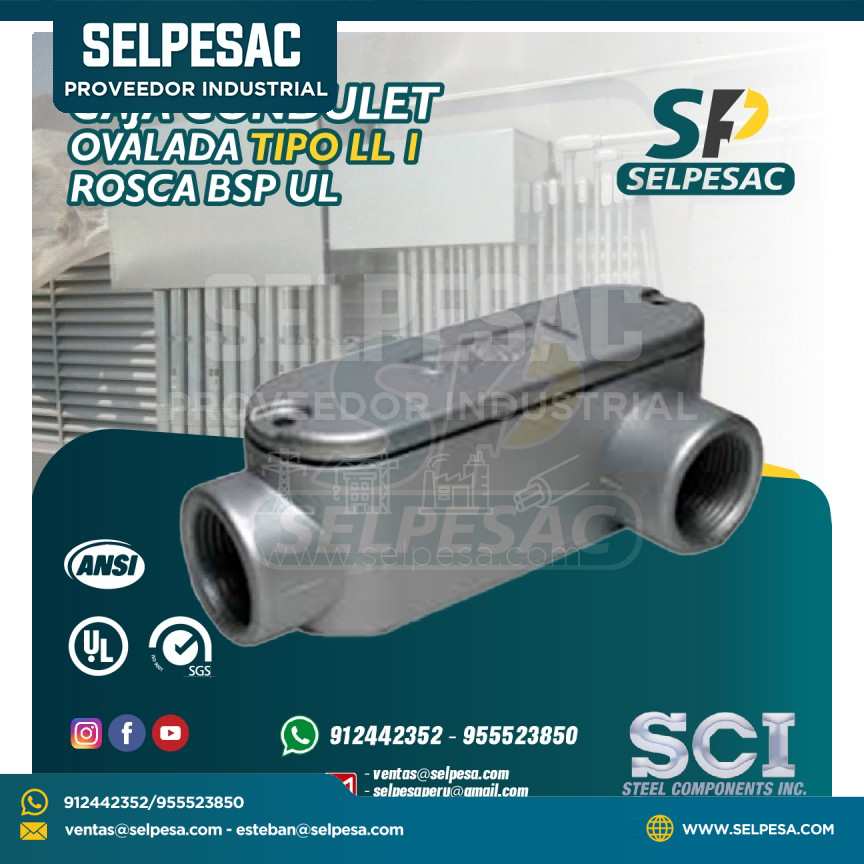CAJA CONDULET ALUMINIO OVALADA SCI - TIPO LL 1 ROSCA BSP UL