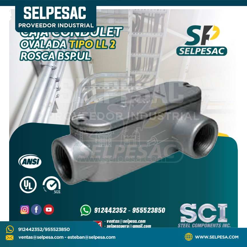 CAJA CONDULET ALUMINIO OVALADA SCI - TIPO LL 2´´ ROSCA BSP.UL