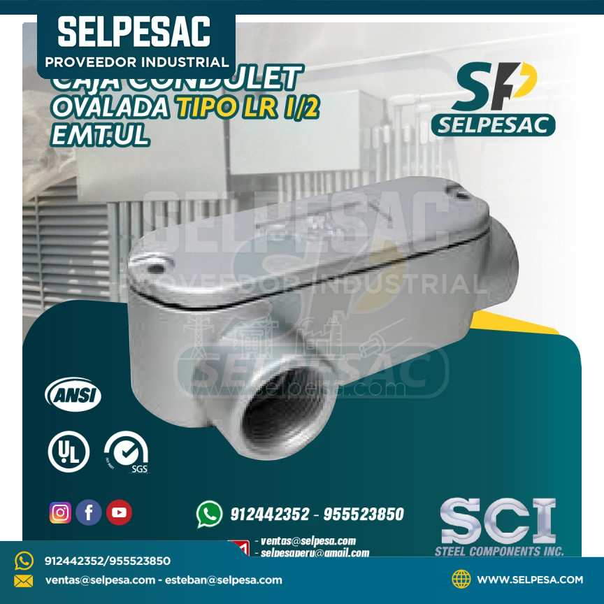 CAJA CONDULET ALUMINIO OVALADA SCI - TIPO LR 1/2´´ EMT.UL