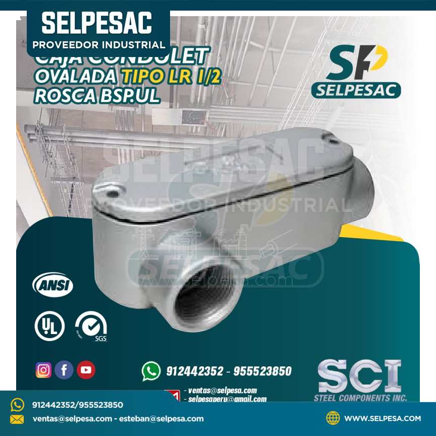 CAJA CONDULET ALUMINIO OVALADA SCI - TIPO LR 1/2´´ ROSCA BSP.UL