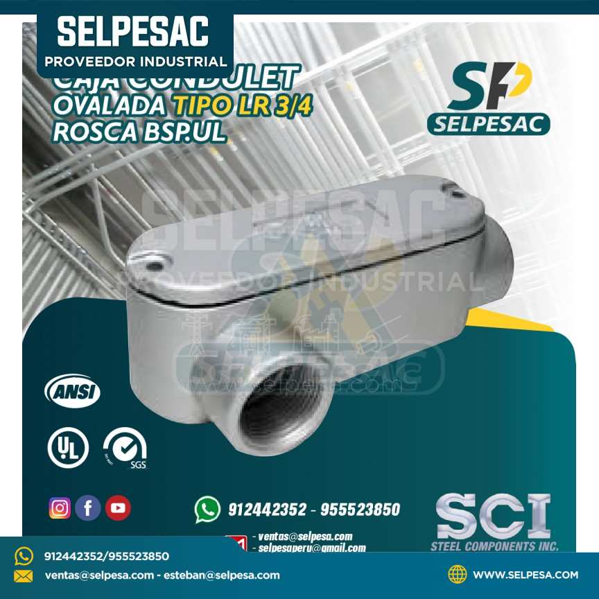 CAJA CONDULET ALUMINIO OVALADA SCI - TIPO LR 3/4´´ ROSCA BSP.UL