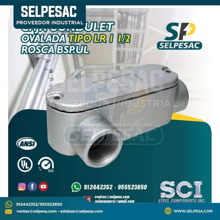 CAJA CONDULET ALUMINIO OVALADA SCI - TIPO LR 1,1/2´´ ROSCA BSP.UL