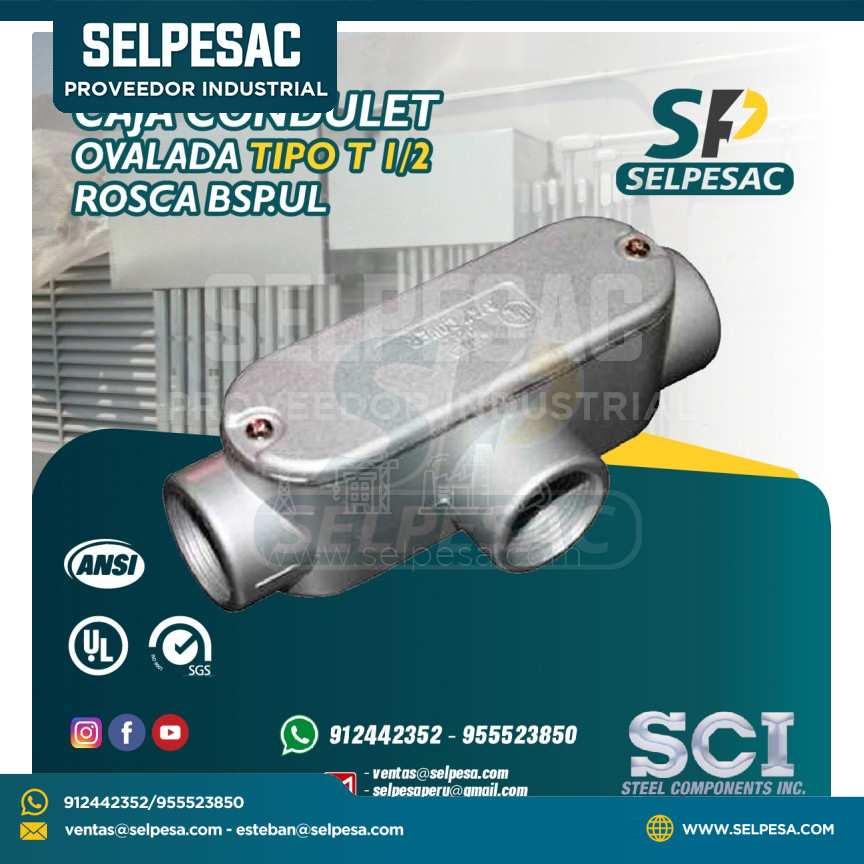 CAJA CONDULET ALUMINIO OVALADA SCI TIPO T 1/2´´ ROSCA NTP.UL
