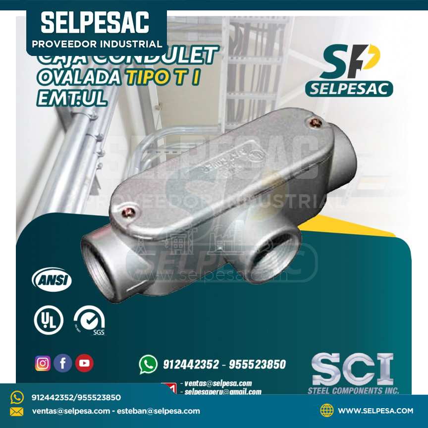 CAJA CONDULET ALUMINIO OVALADA SCI - TIPO T 1´´ EMT.UL