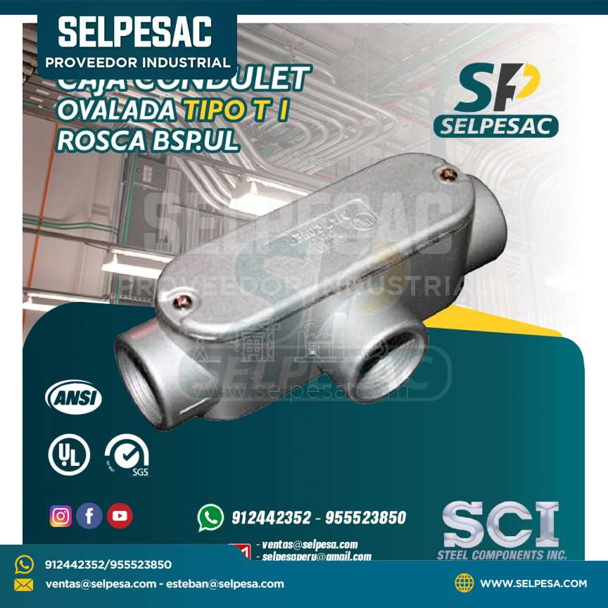 CAJA CONDULET ALUMINIO OVALADA SCI - TIPO T 1´´ ROSCA BSP.UL