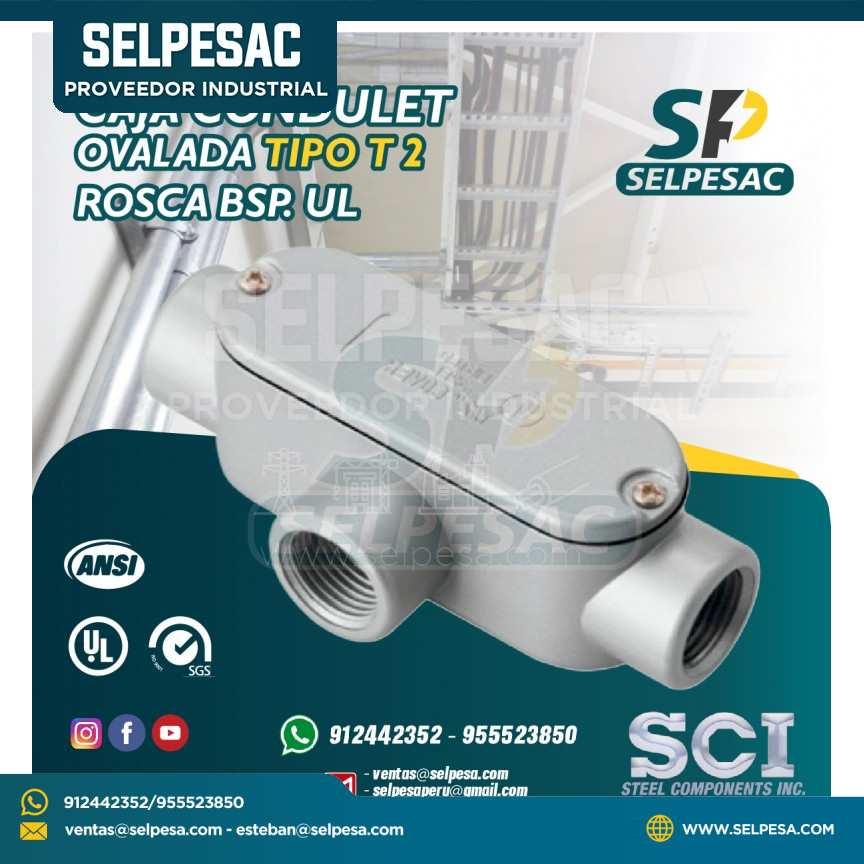 CAJA CONDULET ALUMINIO OVALADA SCI - TIPO T 2´´ ROSCA BSP.UL